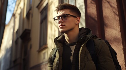 Obraz premium Professional Man Walking In Urban City Environment