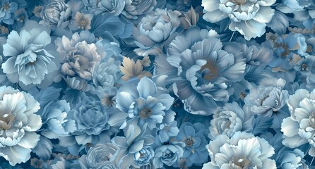 a blue floral pattern made of flowers