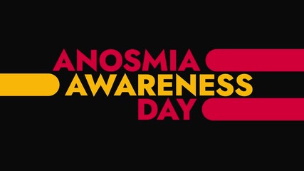 Anosmia Awareness Day colorful motion graphics seamless loopable text animation on white or black background great for celebrating awareness for anosmia awareness day