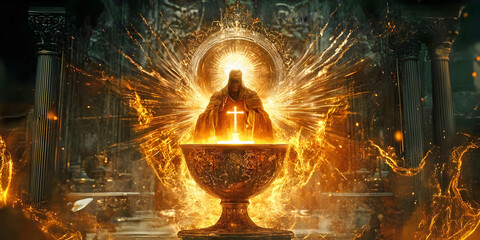 Divine Ascension chalice, ai generated.