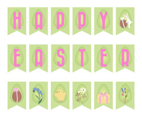 Set of Happy Easter Banners