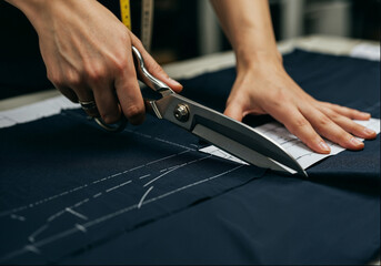 Tailor Cutting Fabric, Fashion Design