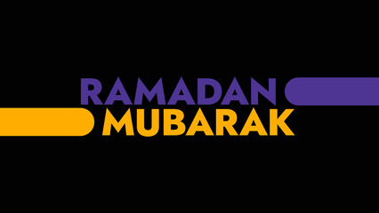 Fototapeta premium Ramadan Mubarak colorful text typography on white or black background banner illustration great for wishing and celebrating awareness for Happy Ramadan Mubarak