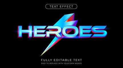Modern super hero title text effect, editable font style