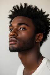 Fototapeta premium Portrait of young handsome African-American man isolated background, Generative AI