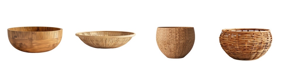 Rustic Wooden Bowls Collection Featuring Varied Styles Smooth Round Shapes Natural Materials Kitchen Essentials Decor