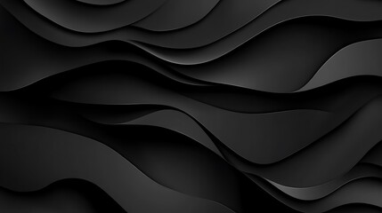 Fototapeta premium Abstract 3D Render: Dark Wave Forms in Shadowy Depth AI Generated