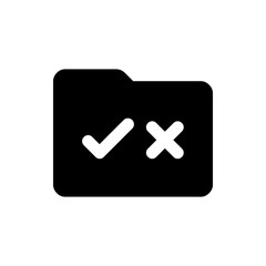 Obraz premium Folder Checkmark Cross Icon 