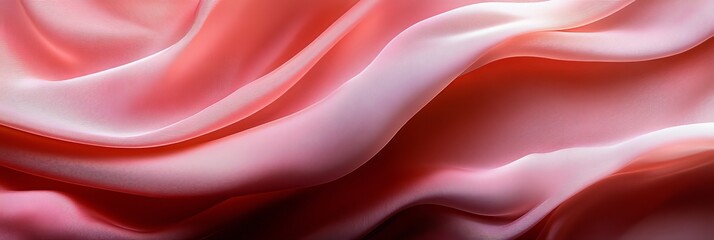 Obraz premium Abstract Rose Pink Chiffon Fabric, Soft Textile Background, Flowing Drapery With Delicate Lighting