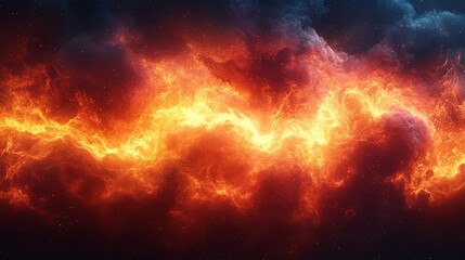 Fototapeta premium Night sky fire explosion burst flame blaze smoke burning light glow hot, Black dark red orange yellow pattern background