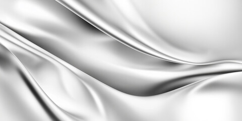 Obraz premium Smooth, flowing silver fabric with elegant folds and soft texture, creating luxurious appearance.