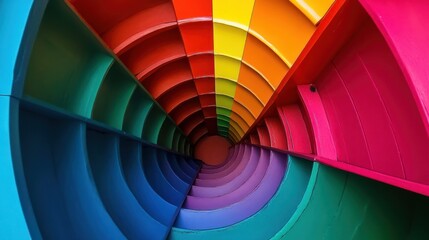 Obraz premium Colorful spiral shelves, studio shot, design background