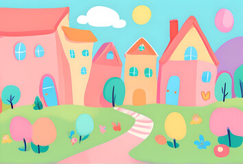 Fototapeta premium cute colourful pastel background