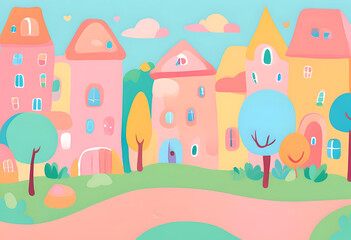 Fototapeta premium cute colourful pastel background