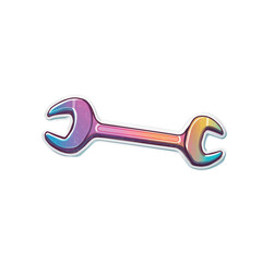 Vector Illustration of a Wrench Icon in Simple and Modern Style, Representing Tools and Repair