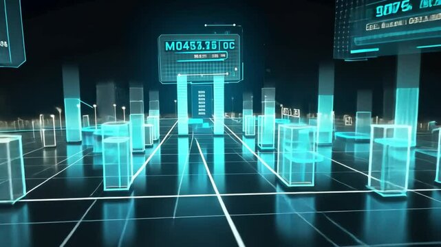 A cancer research biochip where fluorescent tumor markers bind to cells in miniaturized AI-controlled wells, with an overlay showing real-time probability percentages of malignancy