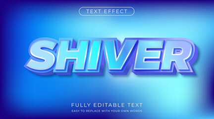 Bold text effect cold blue chilling editable font style