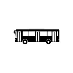 Bus icon silhouette vector illustration on white background
