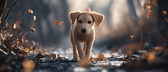 Ultra-Realistic, Hyper-Detailed Icon Depicting Pet Walking Activity
