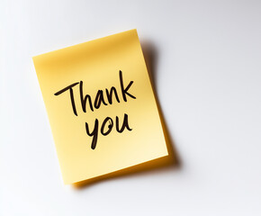 Thank you note on yellow sticky note, expressing gratitude and appreciation. This simple yet heartfelt message can brighten someone day and foster positive connections