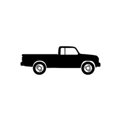 Pickup truck icon silhouette vector illustration on white background