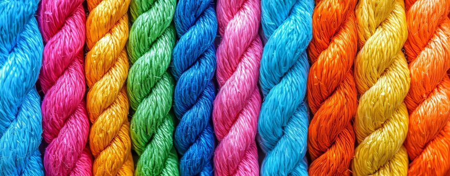 Vibrant Colorful Twisted Threads Background