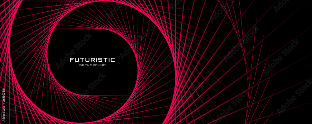 Poster 3d red lines techno abstract background overlap layer on dark space with spiral effect decoration. m