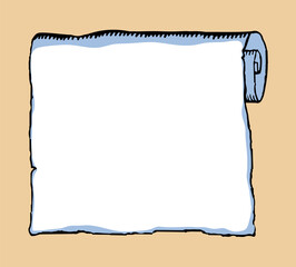 Old paper scroll. Vector drawing icon