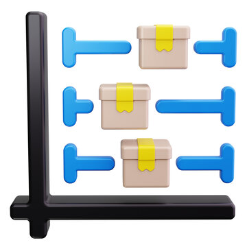 box plot 3d render icons