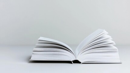 Open Book With White Pages On White Background