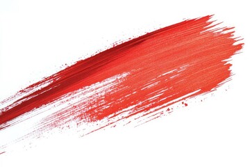 Red brushstroke on white background. Artificial intelligence image