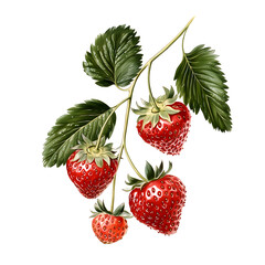 strawberry with leaves