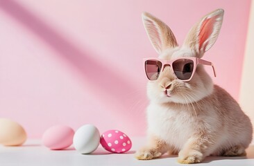 Fototapeta premium Adorable Bunny in Glasses