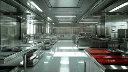 Obraz premium Modern commercial kitchen interior design