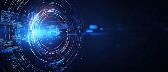 Obraz premium Abstract Blue Digital Data Network Background