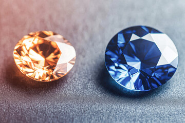 Fototapeta premium Brilliant gemstones display jewelry showcase close-up studio sparkling beauty