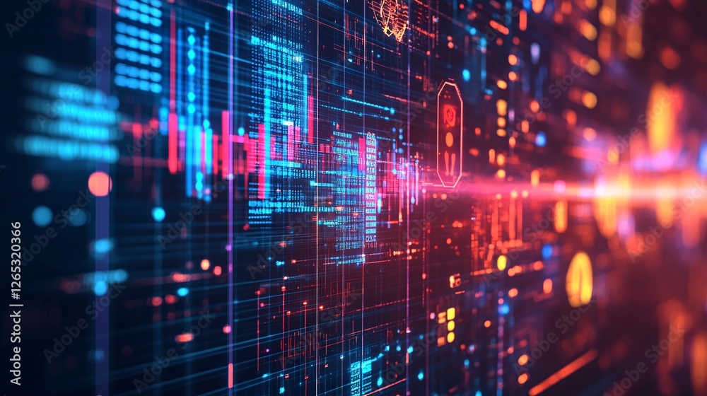 Poster dynamic digital data visualization tech lab infographic futuristic close-up information systems