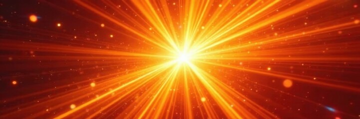 Bright orange and yellow energy burst radiating outwards , star, graphic