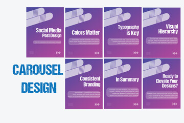 How to write a blog posts social media carousel, step by step guide to write Instagram carousel design template