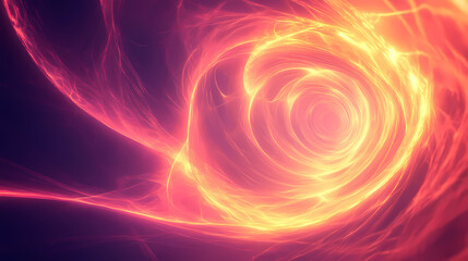 Dynamic Abstract Art: Red and Orange Spiral Vortex