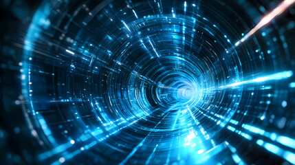 Blue Sci-Fi Tunnel: A Futuristic Journey