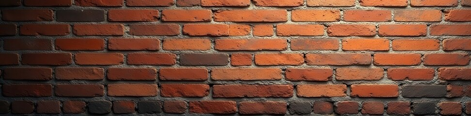 Obraz premium Distressed brick wall, deep shadows, uneven mortar, grunge, brickwork, mortar