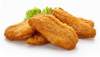 crispy catfish fillets el isolated white background stock photo