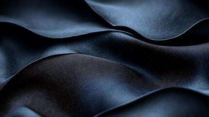 Dark Blue Fabric Waves, Abstract Background Texture