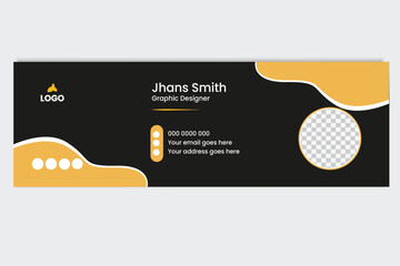 Email signature design template black and white color