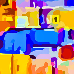 可愛い世界  1　　描いた絵を画像編集しました。インテリアや背景、子供用に。