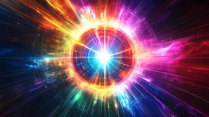 Abstract Radiant Circle with Vibrant Colors