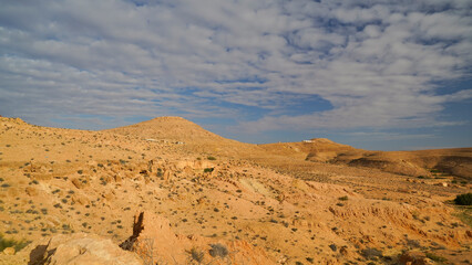 Ksar Al-Kharashifa,governatorato di Tataouine, Tunisia, resti del villaggio fortificato Berbero...