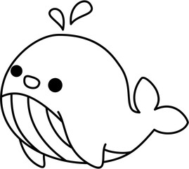 Whale Outline Coloring image