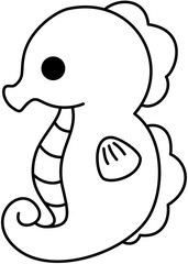 Seahorse Outline Coloring image
